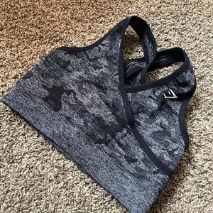Gymshark Camo Seamless Black Bra